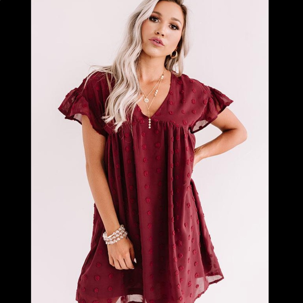 Wine Babydoll dress